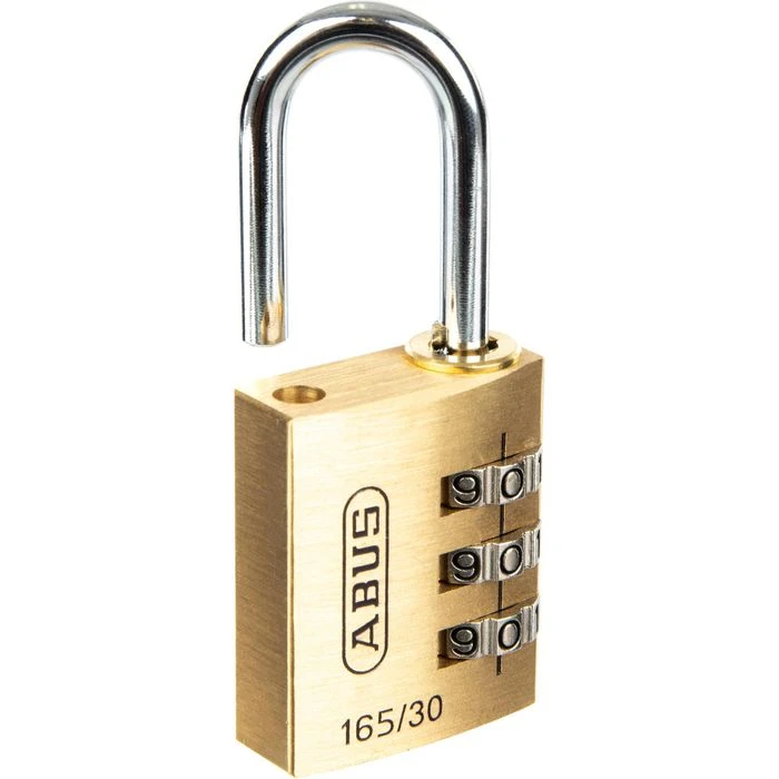 Abus Vorhängeschloss 165/30, 31mm, 3-fach Zahlenschloss, Wetterfest, Level 3, Messing 2 Abus Vorhängeschloss 165/30, 31mm, 3-fach Zahlenschloss, Wetterfest, Level 3, Messing – Bild 2