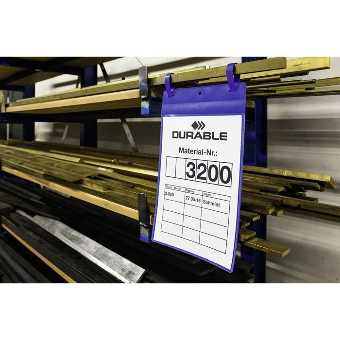 Durable Kennzeichnungstasche 175107, A4 Quer, Mit Lasche Für Gitterboxen, Blau, 50 Stück 5 Durable Kennzeichnungstasche 175107, A4 Quer, Mit Lasche Für Gitterboxen, Blau, 50 Stück – Bild 5