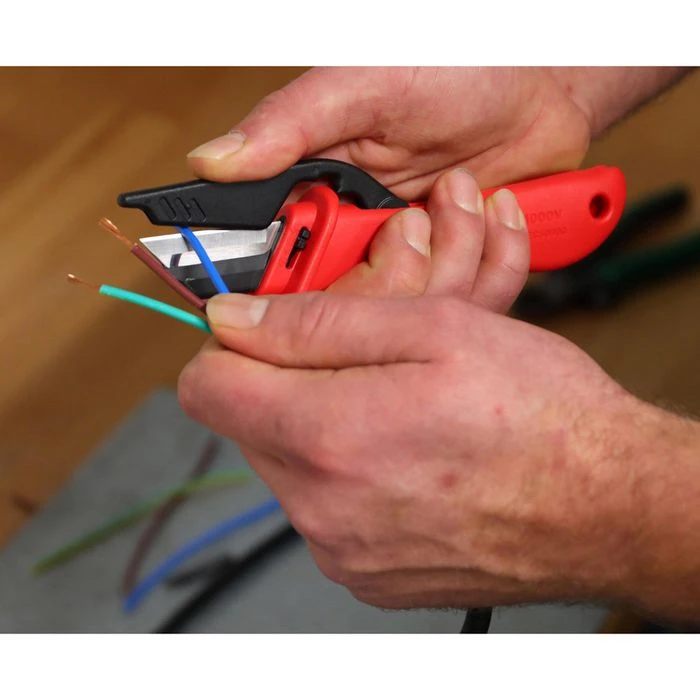 GEDORE-Red Kabelmesser R93220128, VDE Isoliert, 185mm, Mit Auswechselbarer Klinge 2 GEDORE-Red Kabelmesser R93220128, VDE Isoliert, 185mm, Mit Auswechselbarer Klinge – Bild 2