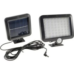 ChiliTec LED-Außenstrahler 22453, 2 Watt, 300 Lm, Bewegungsmelder, Solar + Akku, Schwarz