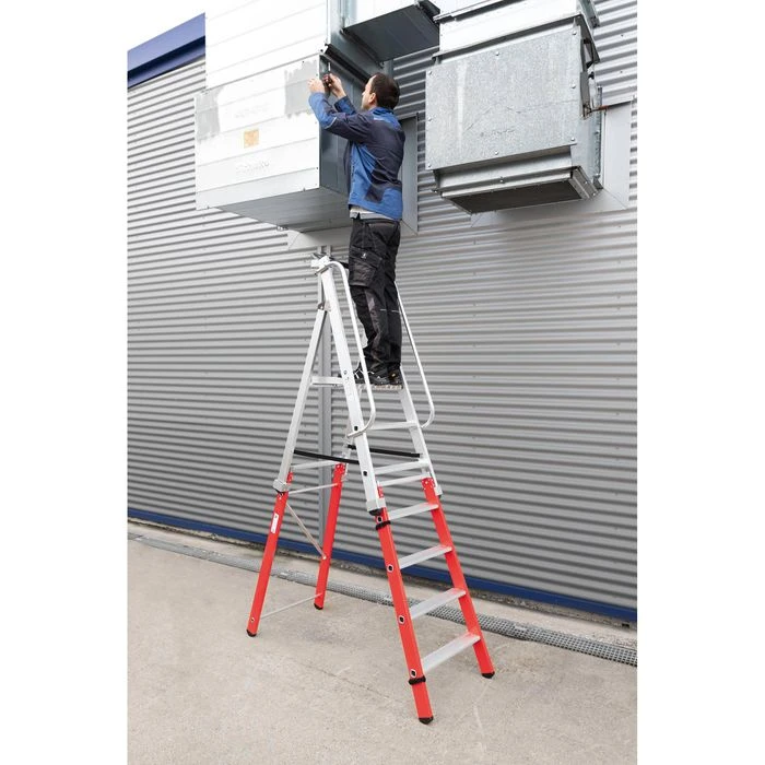MUNK Podestleiter 52083, Mit 3 Stufen, Erweiterbar, Aluminium, Arbeitshöhe 2,7m 7 MUNK Podestleiter 52083, Mit 3 Stufen, Erweiterbar, Aluminium, Arbeitshöhe 2,7m – Bild 7