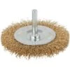 Wolfcraft Drahtbürste 8475000, Scheibenbürste, Für Bohrmaschine, Messing, Rundschaft, Ø 75mm