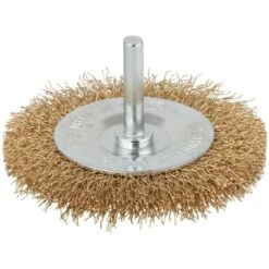 Wolfcraft Drahtbürste 8475000, Scheibenbürste, Für Bohrmaschine, Messing, Rundschaft, Ø 75mm