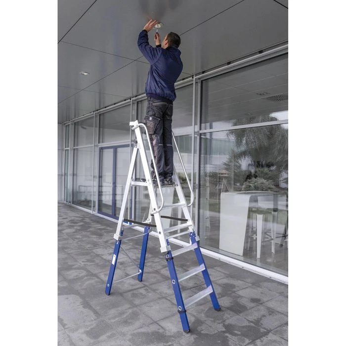 MUNK Podestleiter 52083, Mit 3 Stufen, Erweiterbar, Aluminium, Arbeitshöhe 2,7m 5 MUNK Podestleiter 52083, Mit 3 Stufen, Erweiterbar, Aluminium, Arbeitshöhe 2,7m – Bild 5