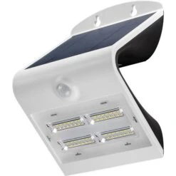 Goobay LED-Außenstrahler 45808, 3,2W, 400 Lm, Bewegungsmelder, Solar + Akku, Weiß