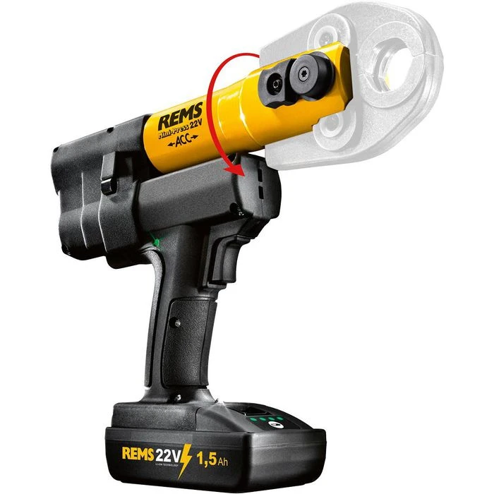 Rems Pressmaschine Mini-Press 22 V ACC Radialpresse 578010 R220, 21,6V / 1,5 Ah, Mit Akku & Koffer 2 Rems Pressmaschine Mini-Press 22 V ACC Radialpresse 578010 R220, 21,6V / 1,5 Ah, Mit Akku & Koffer – Bild 2