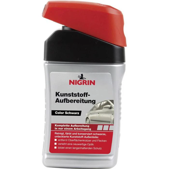 Nigrin Kunststoffpflege Kunststoff-Aufbereitung, Color Schwarz, 72939, Für Auto-Außenbereich, 300ml 1 Nigrin Kunststoffpflege Kunststoff-Aufbereitung, Color Schwarz, 72939, Für Auto-Außenbereich, 300ml
