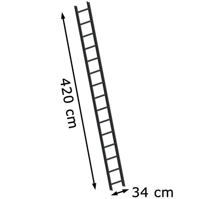 Layher Dachleiter 1051, Länge 4,2 M, Anthrazitgrau, Mit 15 Sprossen, Aus Aluminium 3 Layher Dachleiter 1051, Länge 4,2 M, Anthrazitgrau, Mit 15 Sprossen, Aus Aluminium – Bild 3