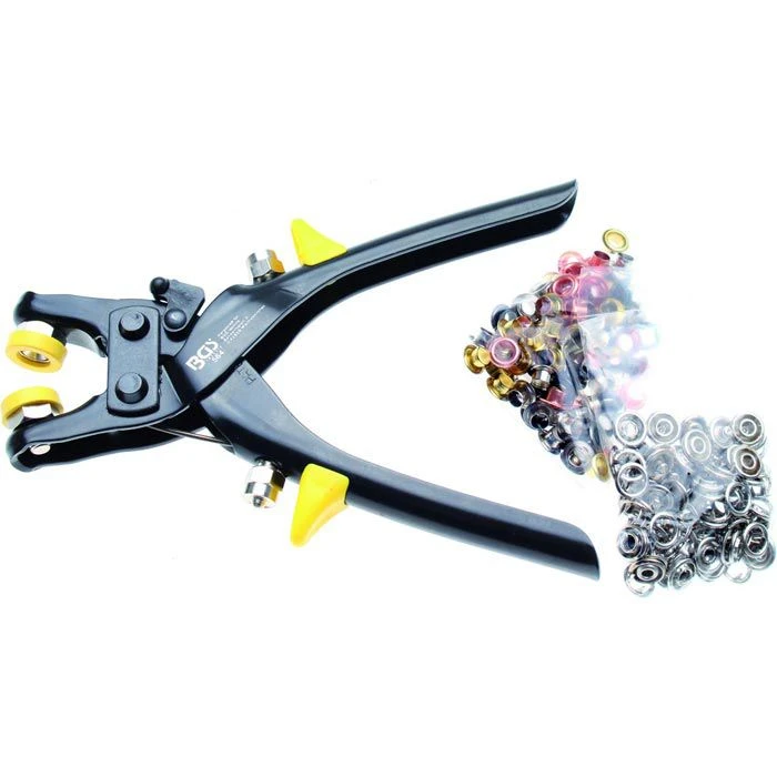 BGS-technic Ösenzange 564 Knopfzange, Für Ösen Mit Ø 5mm, Inkl. 100 Ösen, 25 Druckknöpfe 1 BGS-technic Ösenzange 564 Knopfzange, Für Ösen Mit Ø 5mm, Inkl. 100 Ösen, 25 Druckknöpfe