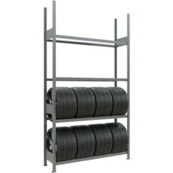 Schulte Reifenregal 20997, 150 X 275 X 40cm, 4 Ebenen, 150kg / Ebene, Für 24 Reifen