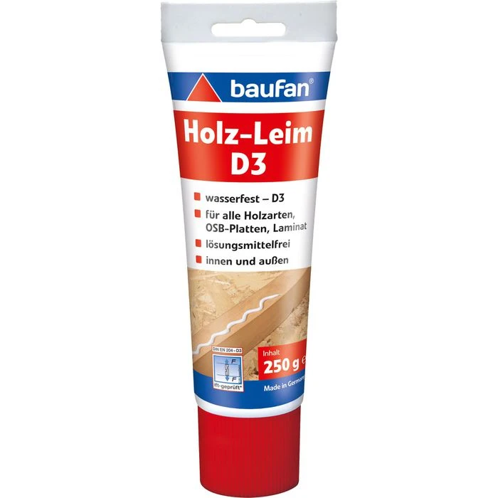 Baufan Holzleim D3, 102459, 250g, Ohne Lösungsmittel, Wasserfest 1 Baufan Holzleim D3, 102459, 250g, Ohne Lösungsmittel, Wasserfest