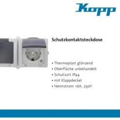 Kopp Aufputz-Steckdose Nautic Feuchtraum, Schutzkontakt, 2-fach Waagerecht, Grau -Makita Shop 3cc384fd3f200c59376d404f77e16071eb9ad533 aufputz steckdose kopp nautic feuchtraum