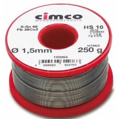 CIMCO Lötzinn 150064, Mit Flussmittel, Ø 1,5mm, Sn60 Pb40, 250g