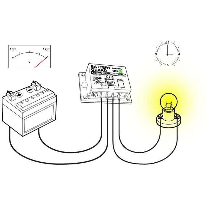 Kemo Batteriewächter M148A 12V, 20A, Baustein, Für Autobatterie 2 Kemo Batteriewächter M148A 12V, 20A, Baustein, Für Autobatterie – Bild 2