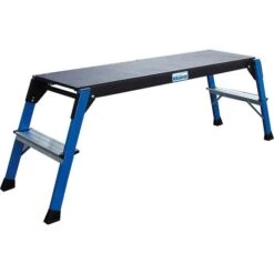 Krause Arbeitsplattform Monto StepTop, 110 X 33cm, Standhöhe 45cm, Aluminium, Bis 150kg, Klappbar