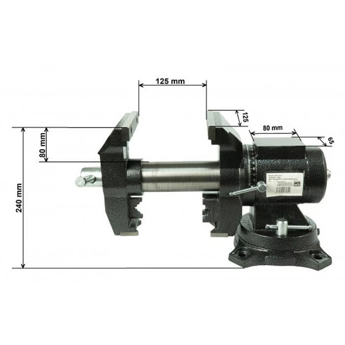 HRB Schraubstock 6506, 2 Achsen Drehbar, 125mm Backenbreite, Spannweite 125mm 8 HRB Schraubstock 6506, 2 Achsen Drehbar, 125mm Backenbreite, Spannweite 125mm – Bild 8