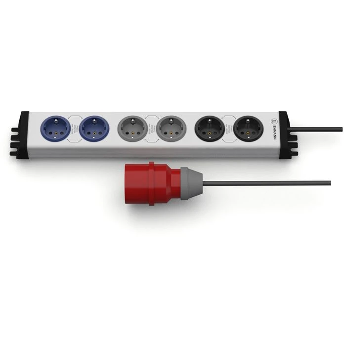 Ehmann Steckdosenleiste 4,6m, 6-fach, 19 Zoll, CEE-Stecker 400 V, Grau 1 Ehmann Steckdosenleiste 4,6m, 6-fach, 19 Zoll, CEE-Stecker 400 V, Grau