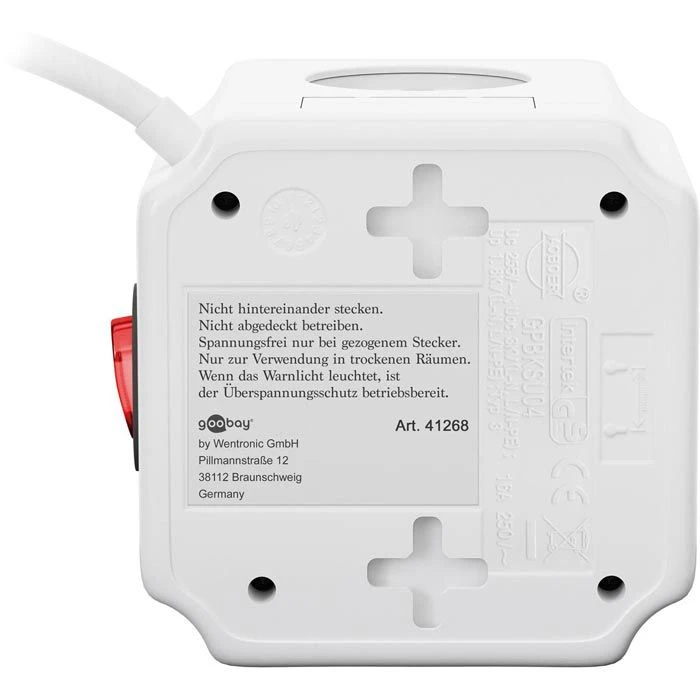 Goobay Steckdosenwürfel 41268, 4-fach Schutzkontakt, 2 X USB, Schalter, 1,5m 5 Goobay Steckdosenwürfel 41268, 4-fach Schutzkontakt, 2 X USB, Schalter, 1,5m – Bild 5