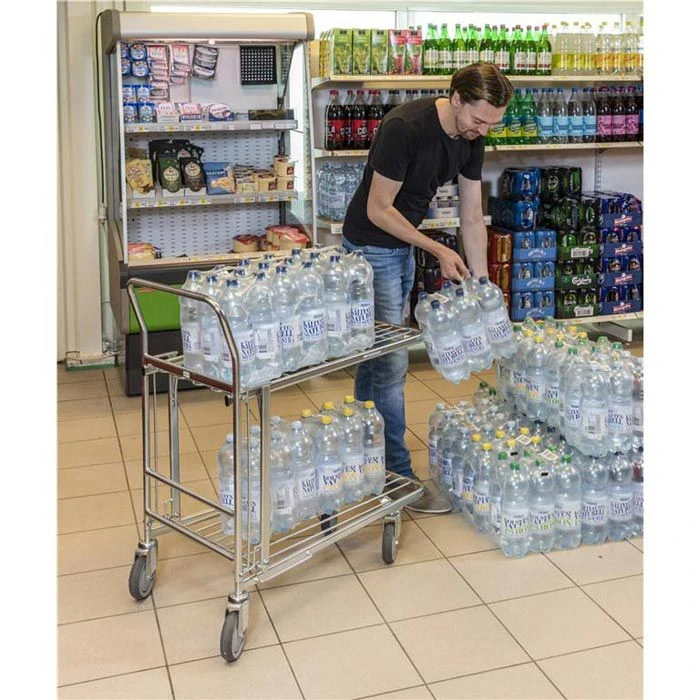 Kongamek CC-Wagen KM4202-EB, Mit Schiebebügel, 2 Etagen, Tragkraft 300kg, 860 X 530mm, Verzinkt 4 Kongamek CC-Wagen KM4202-EB, Mit Schiebebügel, 2 Etagen, Tragkraft 300kg, 860 X 530mm, Verzinkt – Bild 4