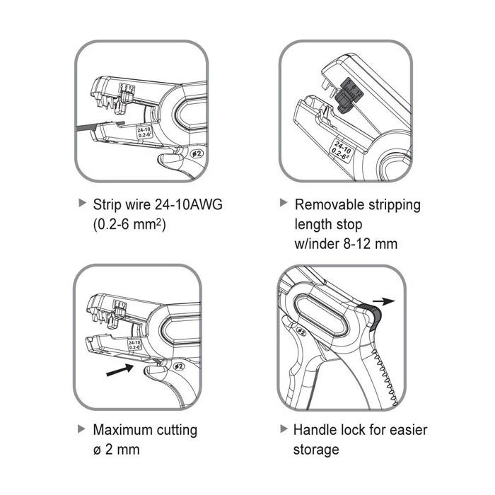 S&R Abisolierzange Rapid, 580141024, 0,2 - 6 Mm², Länge 190mm, Selbsteinstellend 5 S&R Abisolierzange Rapid, 580141024, 0,2 - 6 Mm², Länge 190mm, Selbsteinstellend – Bild 5