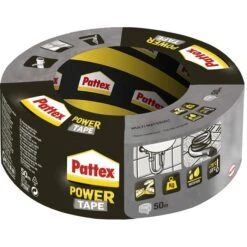 Pattex Gewebeband PT5SW, Power Tape, Silber, 50mm X 50m