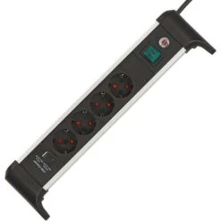 Brennenstuhl Tischsteckdose Alu-Office-Line, 4-fach, 1 X USB-C (PD), 1 X USB-A, Schalter