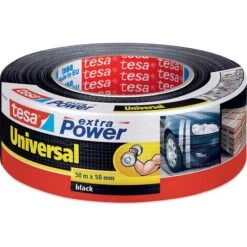 Tesa Gewebeband 56389, Extra Power Universal, Schwarz, 50mm X 50m