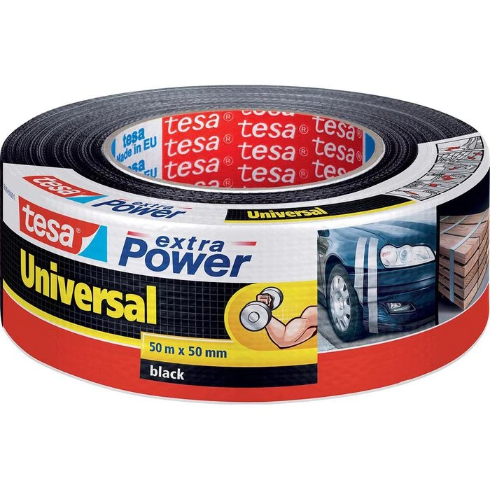Tesa Gewebeband 56389, Extra Power Universal, Schwarz, 50mm X 50m 1 Tesa Gewebeband 56389, Extra Power Universal, Schwarz, 50mm X 50m