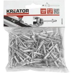 Kreator Blindnieten KRT618105, Set, 100 Stück, Ø 4,8mm X Länge 14mm