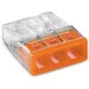 Wago Verbindungsklemme Compact, 2273-203, 3 Leiter, 2,5mm2, Orange/transparent, 100 Stück