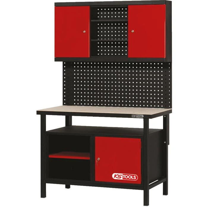 Ks Tools KS-Tools Werkzeugwand 865.0009, Metall, 2-teilig, 120 X 71cm, Lochwand Mit 3 Ablagen & 2 Schränke 2 Ks Tools KS-Tools Werkzeugwand 865.0009, Metall, 2-teilig, 120 X 71cm, Lochwand Mit 3 Ablagen & 2 Schränke – Bild 2
