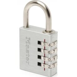 Master Lock Master-Lock Vorhängeschloss 7640EURD, 40mm, 4-fach Zahlenschloss, Level 5, Silber