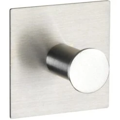 Wenko Klebehaken Wandhaken Accadia Matt, 22938100, Bis 1kg, Edelstahl, Silber