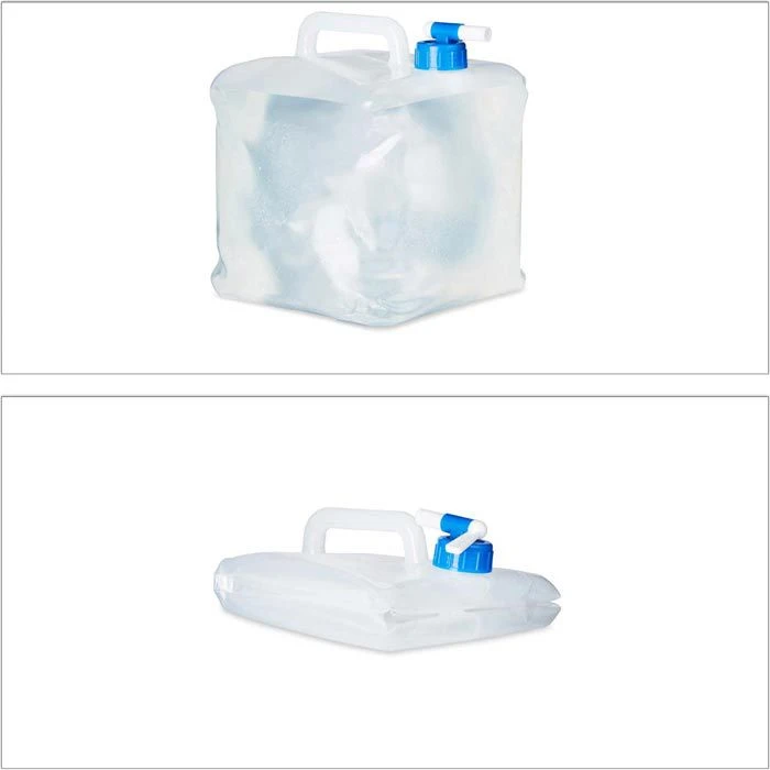 Relaxdays Wasserkanister Faltbar, Kunststoff, Mit Ablasshahn, Transparent, 5 Liter 2 Relaxdays Wasserkanister Faltbar, Kunststoff, Mit Ablasshahn, Transparent, 5 Liter – Bild 2