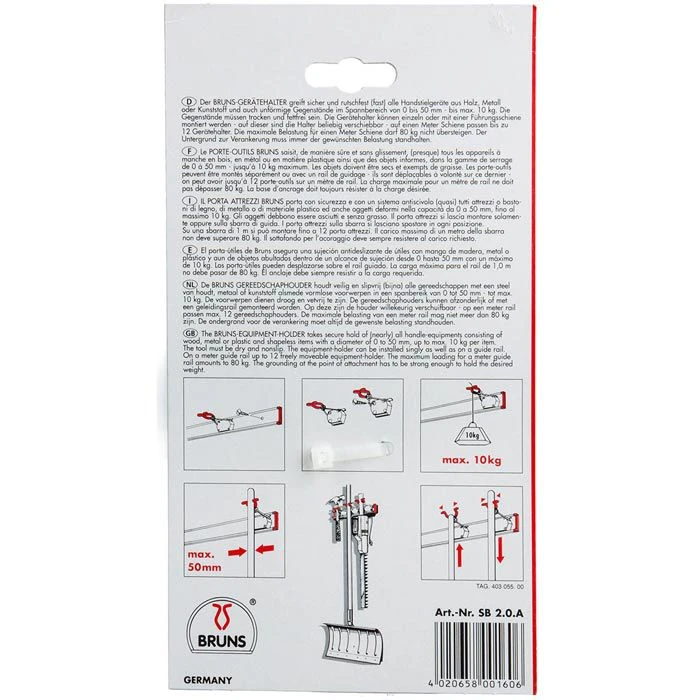 Bruns Gerätehalter Set, SB 2.0 A, 2 Halter, Wandhalter Für Gartengeräte 3 Bruns Gerätehalter Set, SB 2.0 A, 2 Halter, Wandhalter Für Gartengeräte – Bild 3