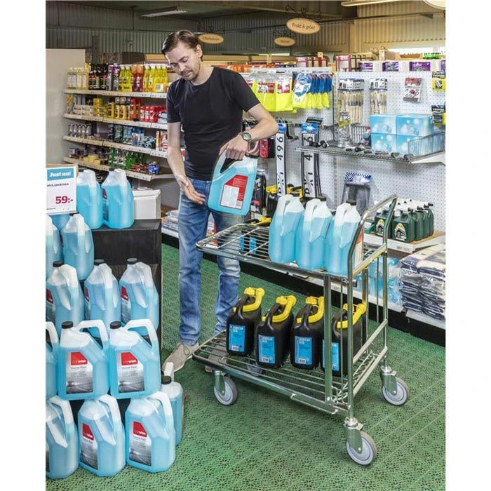 Kongamek CC-Wagen KM4202-EB, Mit Schiebebügel, 2 Etagen, Tragkraft 300kg, 860 X 530mm, Verzinkt 5 Kongamek CC-Wagen KM4202-EB, Mit Schiebebügel, 2 Etagen, Tragkraft 300kg, 860 X 530mm, Verzinkt – Bild 5