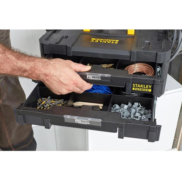 Stanley Werkzeugkoffer Pro-Stack Combo FMST1-71981, Leer, Aus Kunststoff, Mit 2 Schubladen 2 Stanley Werkzeugkoffer Pro-Stack Combo FMST1-71981, Leer, Aus Kunststoff, Mit 2 Schubladen – Bild 2