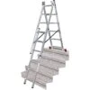 Krause Mehrzweckleiter CORDA 033369, Aluleiter, Treppenleiter, Mit 3 X 6 Sprossen