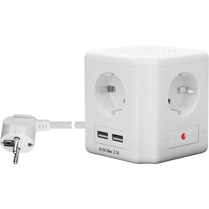 Goobay Steckdosenwürfel 41268, 4-fach Schutzkontakt, 2 X USB, Schalter, 1,5m 1 Goobay Steckdosenwürfel 41268, 4-fach Schutzkontakt, 2 X USB, Schalter, 1,5m