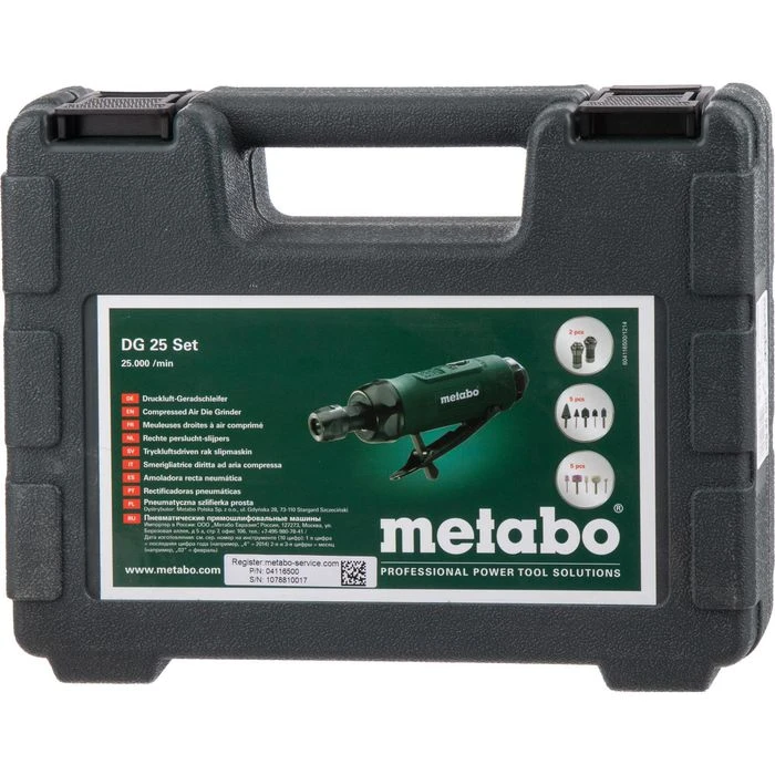 Metabo Geradschleifer DG 25 SET, Druckluft, 6,2 Bar, Mit Werkzeug-Set 5 Metabo Geradschleifer DG 25 SET, Druckluft, 6,2 Bar, Mit Werkzeug-Set – Bild 5