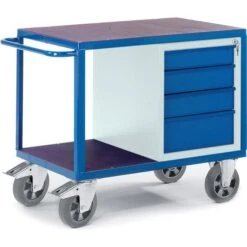 Rollcart Werkstattwagen 07-4308S, Tragkraft 1000kg, Montagewagen, 1000 X 700mm, 1 Ablage & 4 Schübe
