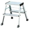 Krause Klapptritt Rolly, Aus Aluminium, Standhöhe 45cm, Mit Rollen, 2 Stufen, Silber