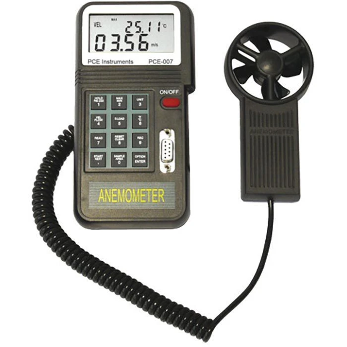 PCE Anemometer 007 Flügelradsonde, Bis 45 M/s, Thermometer, RS232, Datenlogger 1 PCE Anemometer 007 Flügelradsonde, Bis 45 M/s, Thermometer, RS232, Datenlogger