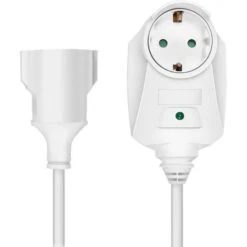 LogiLink Strom-Verlängerungskabel LPS275, 3m, Schutzkontakt, Durchgangsstecker, Weiß