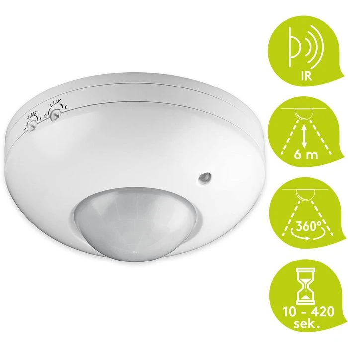 Goobay Bewegungsmelder 95172 Infrarot, Innen, 360 Grad, Für Deckenmontage, Weiß 5 Goobay Bewegungsmelder 95172 Infrarot, Innen, 360 Grad, Für Deckenmontage, Weiß – Bild 5