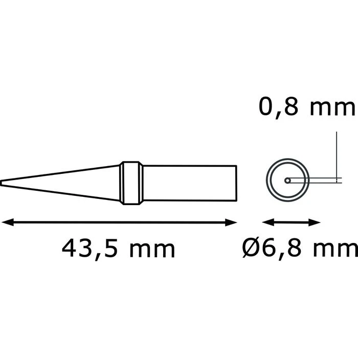 Weller Lötspitze 4ETOL-1, Bleistiftform, Konisch, Gerade, Ø 0,8mm 3 Weller Lötspitze 4ETOL-1, Bleistiftform, Konisch, Gerade, Ø 0,8mm – Bild 3
