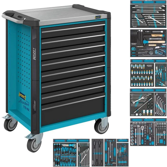 Hazet Werkzeugwagen Assistent 179NX-8/244, 244-teilig, Blau, 8 Schubladen, Mit Werkzeug 1 Hazet Werkzeugwagen Assistent 179NX-8/244, 244-teilig, Blau, 8 Schubladen, Mit Werkzeug