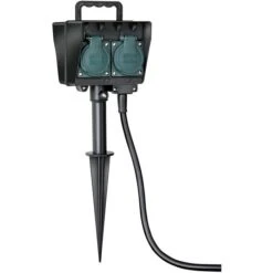 Brennenstuhl Außensteckdose Mit Erdspieß 10 M, 4-fach, IP44, Außen, Grün