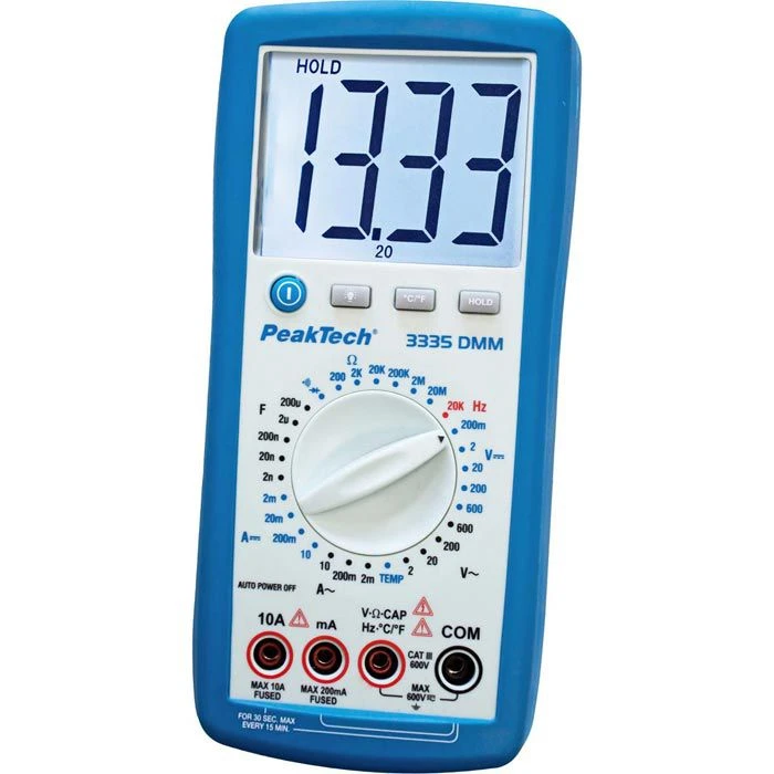 PeakTech Multimeter P 3335 RMS Digital, 600 V, 10 A, CAT III, Temperatur 3 PeakTech Multimeter P 3335 RMS Digital, 600 V, 10 A, CAT III, Temperatur – Bild 3
