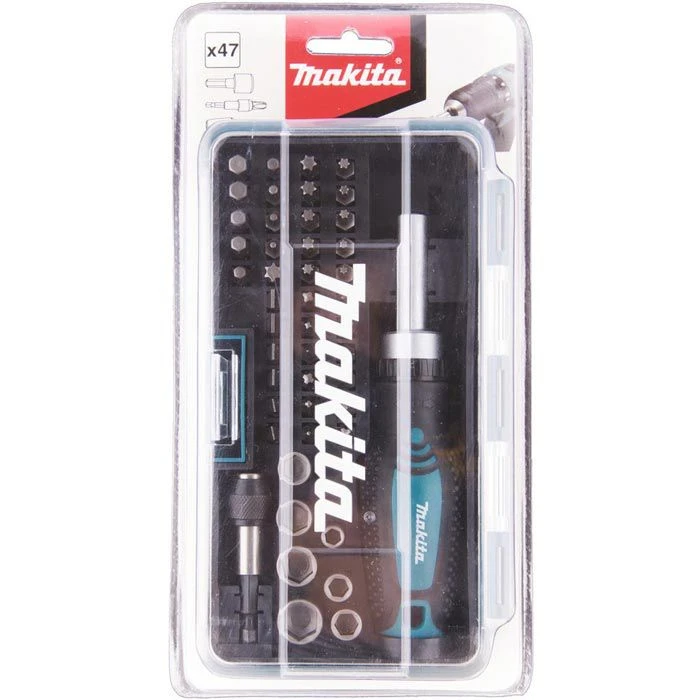 Makita Bitset B-36170, Ratschenschraubendreher, 47-teilig, Schlitz, Kreuz, Torx, Steckschlüssel 3 Makita Bitset B-36170, Ratschenschraubendreher, 47-teilig, Schlitz, Kreuz, Torx, Steckschlüssel – Bild 3